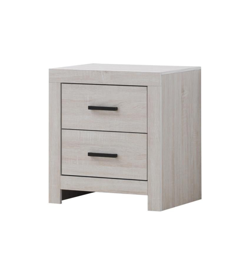 Transitional 2-Drawer Nightstand in Coastal White - HER Home Design Boutique